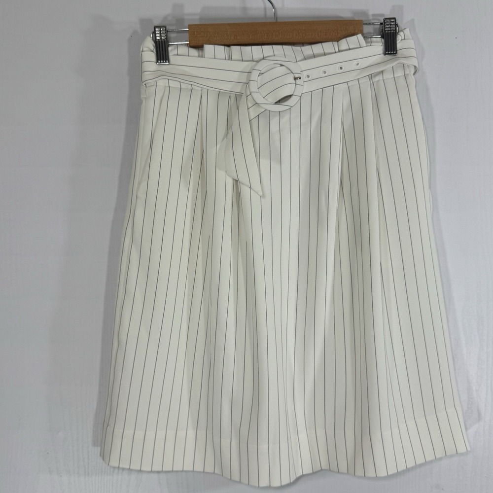 H&M Women Paper Bag Stripe Lined‎ Mini Pullon Casual Office Wear Skirt Size 6